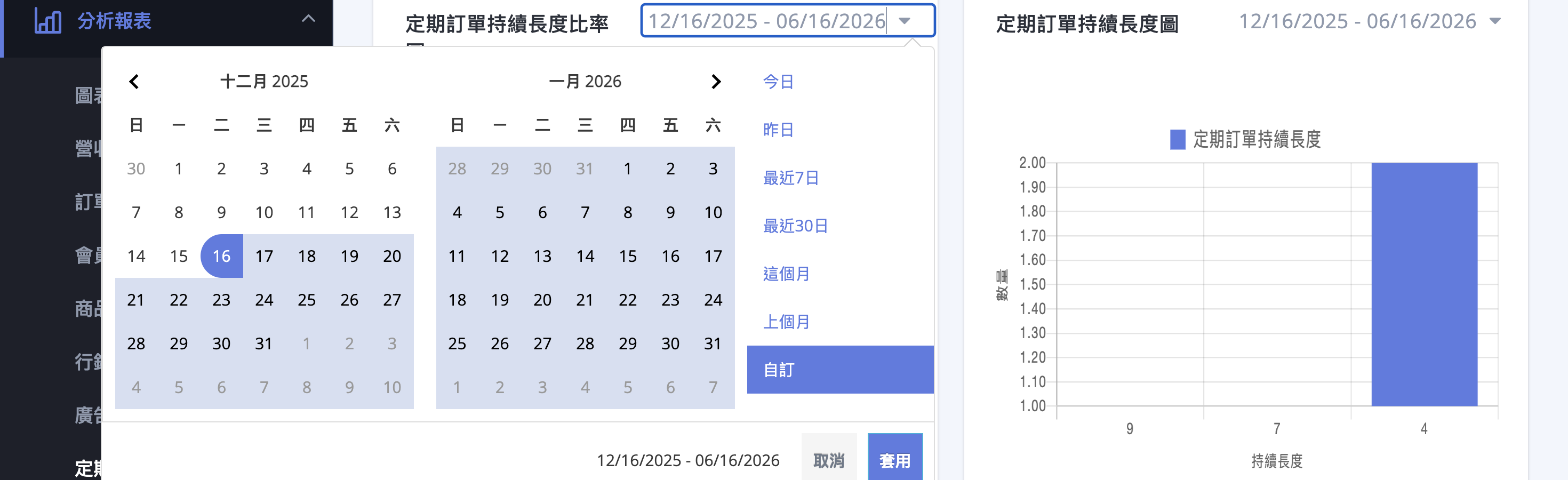 調整日期區間 調整日期區間